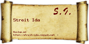 Streit Ida névjegykártya