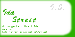 ida streit business card